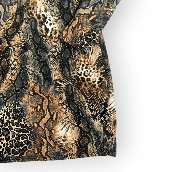 Fashion Nova Bodycon Dress 1X Multi Chic Snakeskin Print Mock Neck Party Outfit - Picture 6 of 11